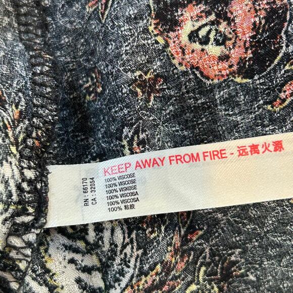 Free People Intimately Black Floral Tie Strap Tank Top Indie Sleaze Festival M - Picture 5 of 8